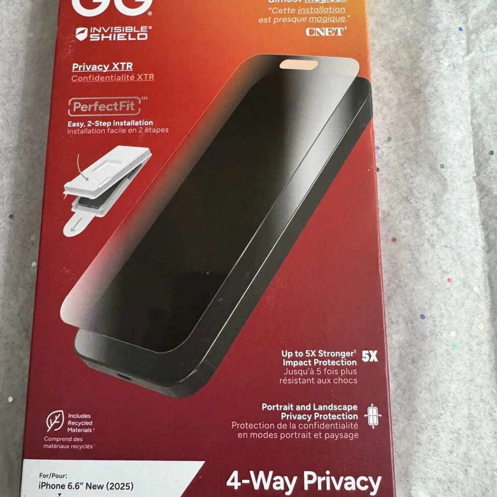 ZAGG Tempered glass Screen Protector 4 way privacy